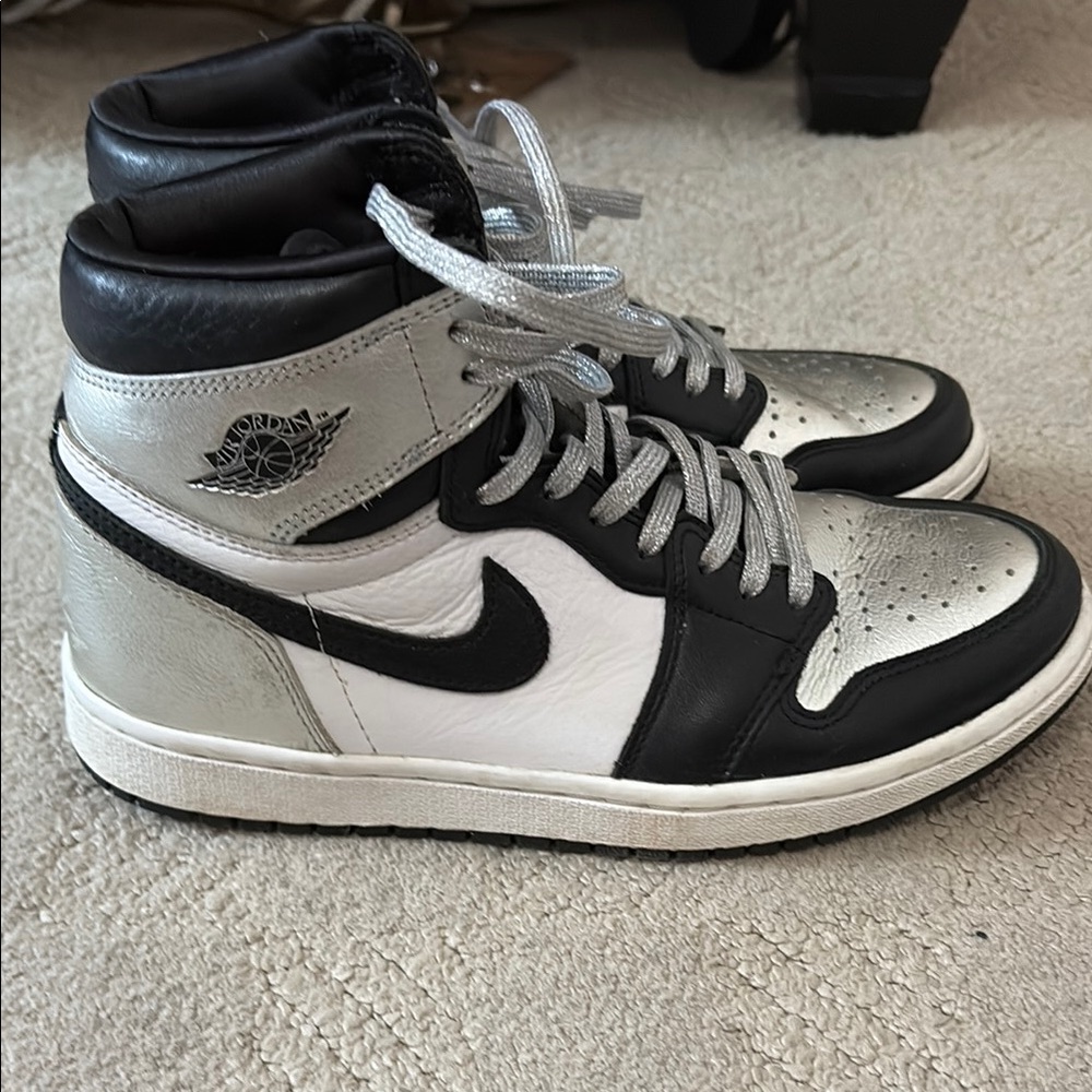 Jordan Black and Silver Sneakers High-Top Style